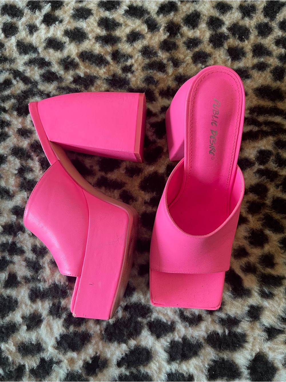 Bold Pink Platform Mules by Public Desire